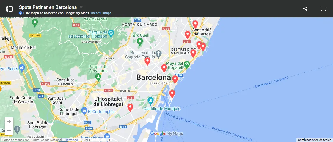 Patinar en Barcelona - apa de spots en barcelona