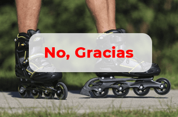 Patines en línea - Foto de unos patines blados con un cartell de "No, gracias".