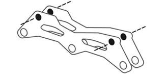 Guías para patines - esquema de una guuía con anclaje lateral