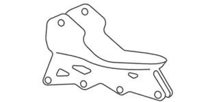 Guías para patines - Guia fusionada con la estructura del patín